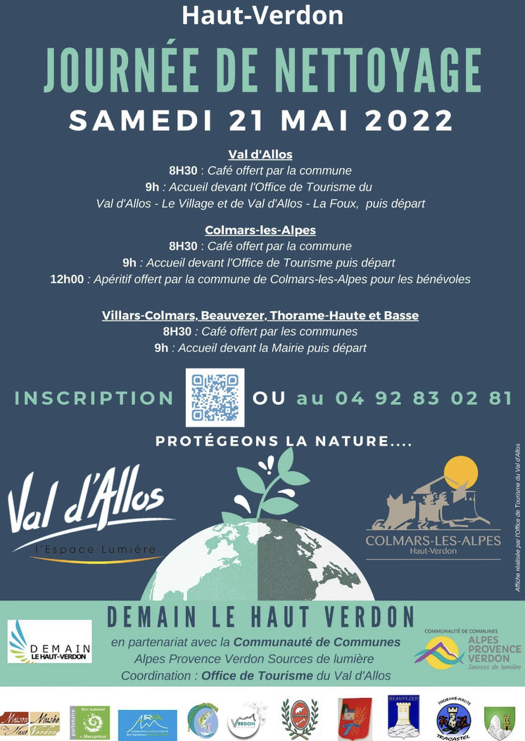 Date à retenir, le samedi 21 mai 2022 Journée de nettoyage dans le Haut-Verdon